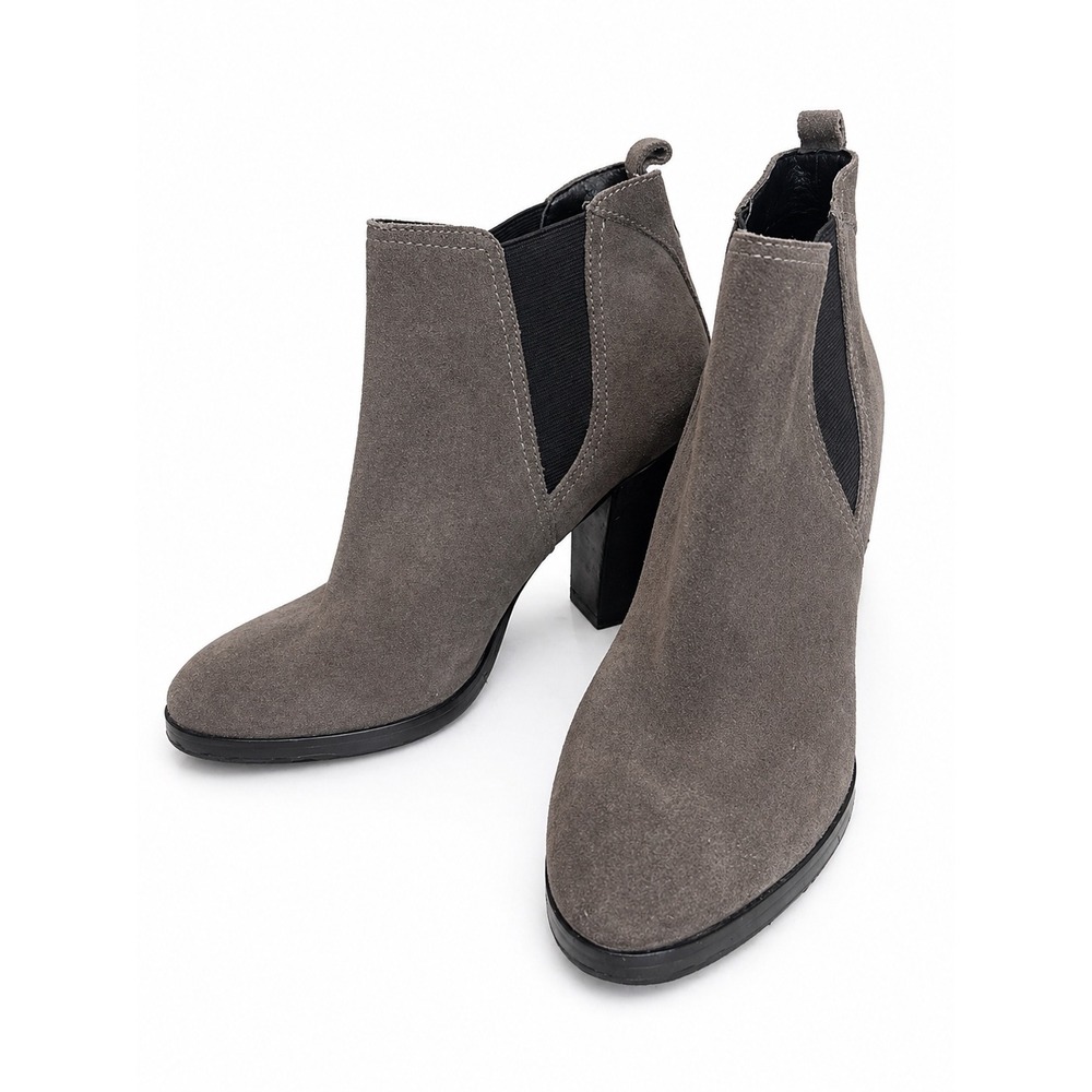Marc Fisher Womens green/Grey Suede Chelsea Block Heel Ankle Boots Size 7M